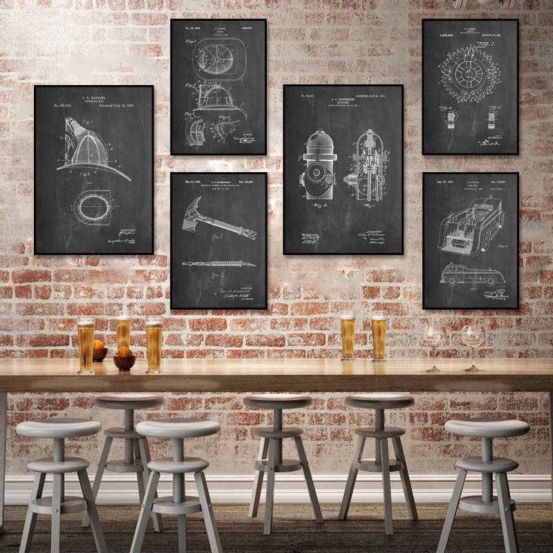 Heavy Equipment Background - Fire Truck Parts Abstract Lines Wall