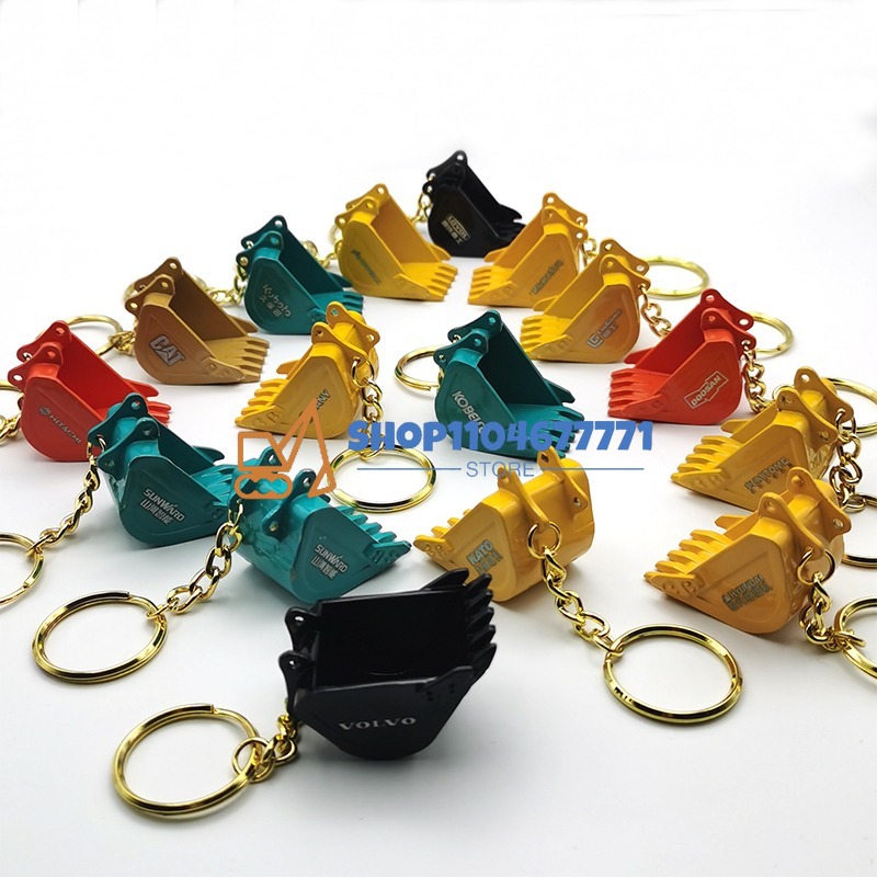 Heavy Equipment Keychain - With Bucket Key Chain for Kobelco