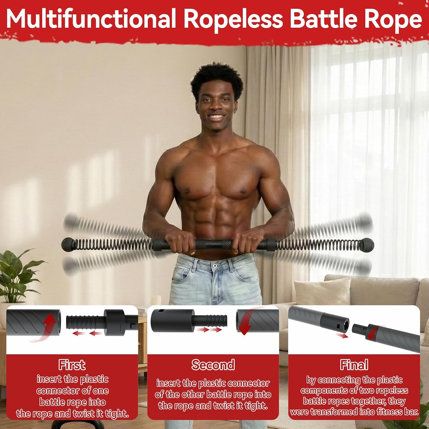 Heavy Equipment Training - 2-in-1 Upgraded Cordless Battle Rope Power
