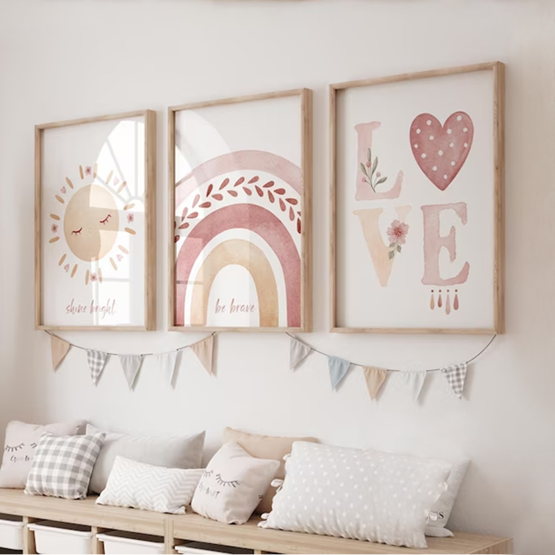 Heavy Equipment Background - Bohemian Style Rainbow Series Canvas Painting