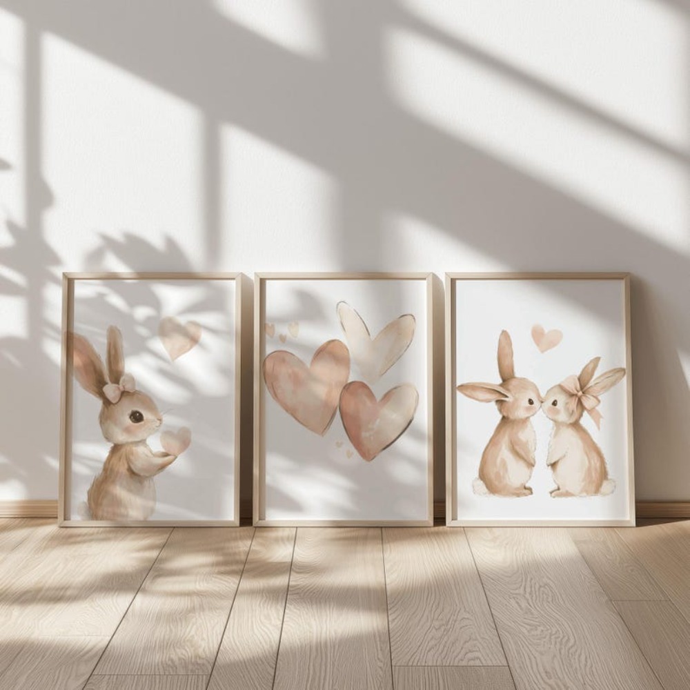 Frameless Rabbit Poster,Girl P - Heavy Equipment Background ulasan dan harga
