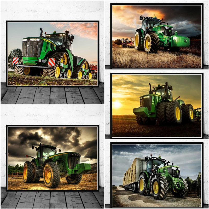 Machine Tractor Farm Poster Pr - Heavy Equipment Background ulasan dan harga