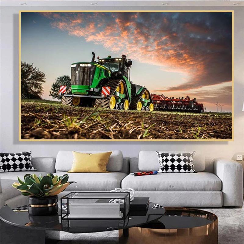 Machine Tractor Farm Poster Pr - Heavy Equipment Background ulasan dan harga