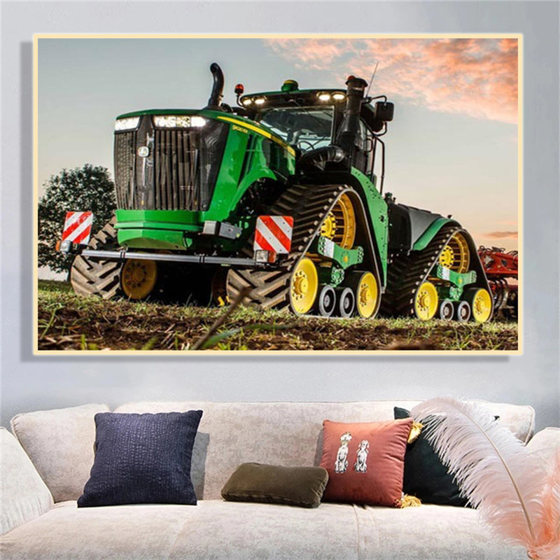 Machine Tractor Farm Poster Pr - Heavy Equipment Background ulasan dan harga