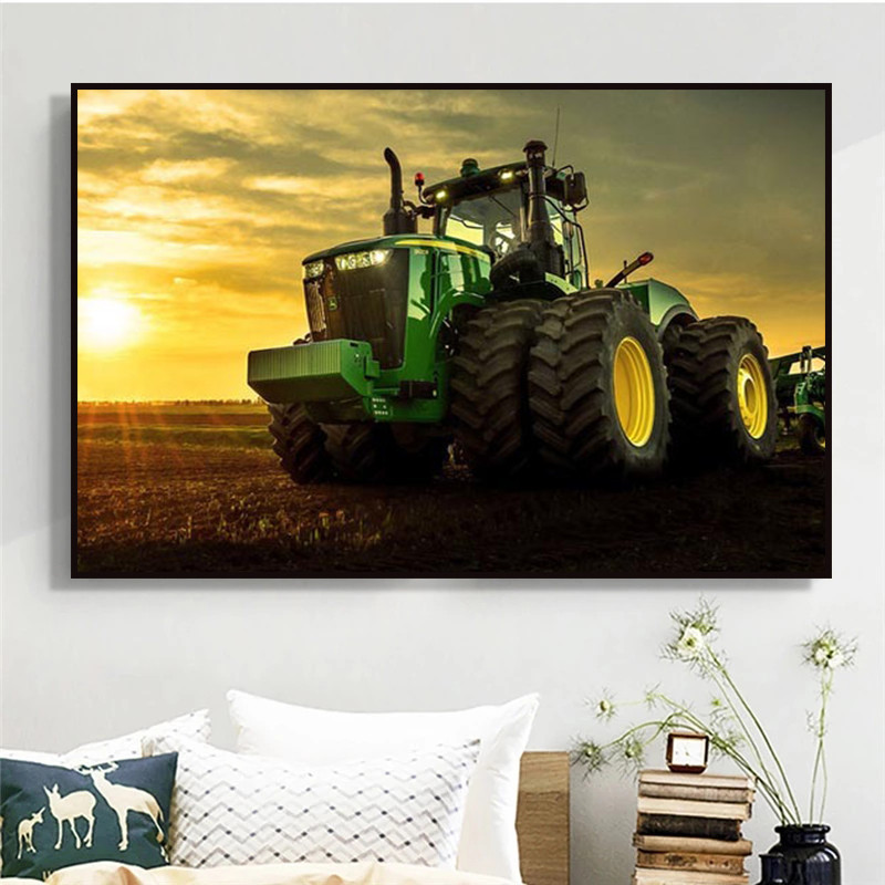 Machine Tractor Farm Poster Pr - Heavy Equipment Background ulasan dan harga