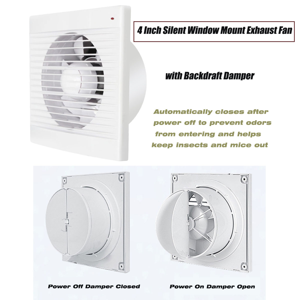 4 Inch Silent Window Mount Exh - Exhaust Fan Industrial ulasan dan harga