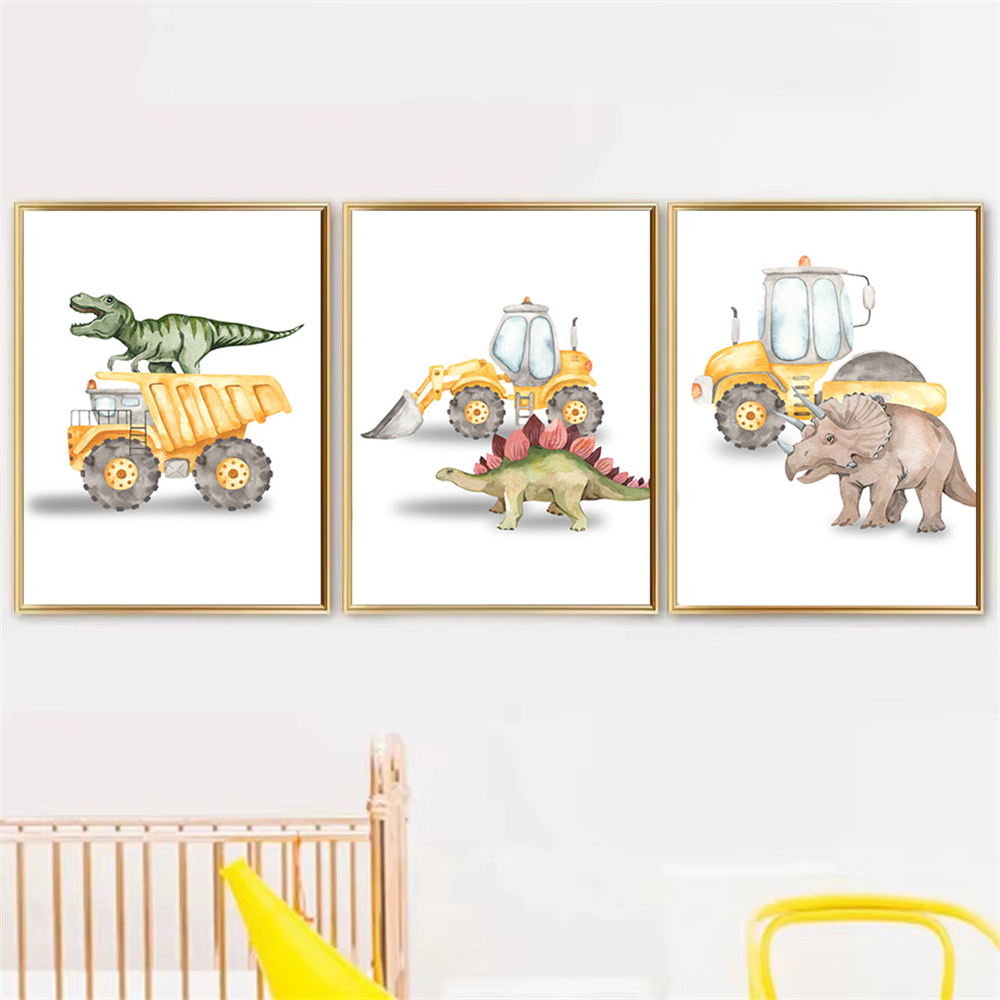Cartoon Dinosaur Truck Tractor - Heavy Equipment Background ulasan dan harga