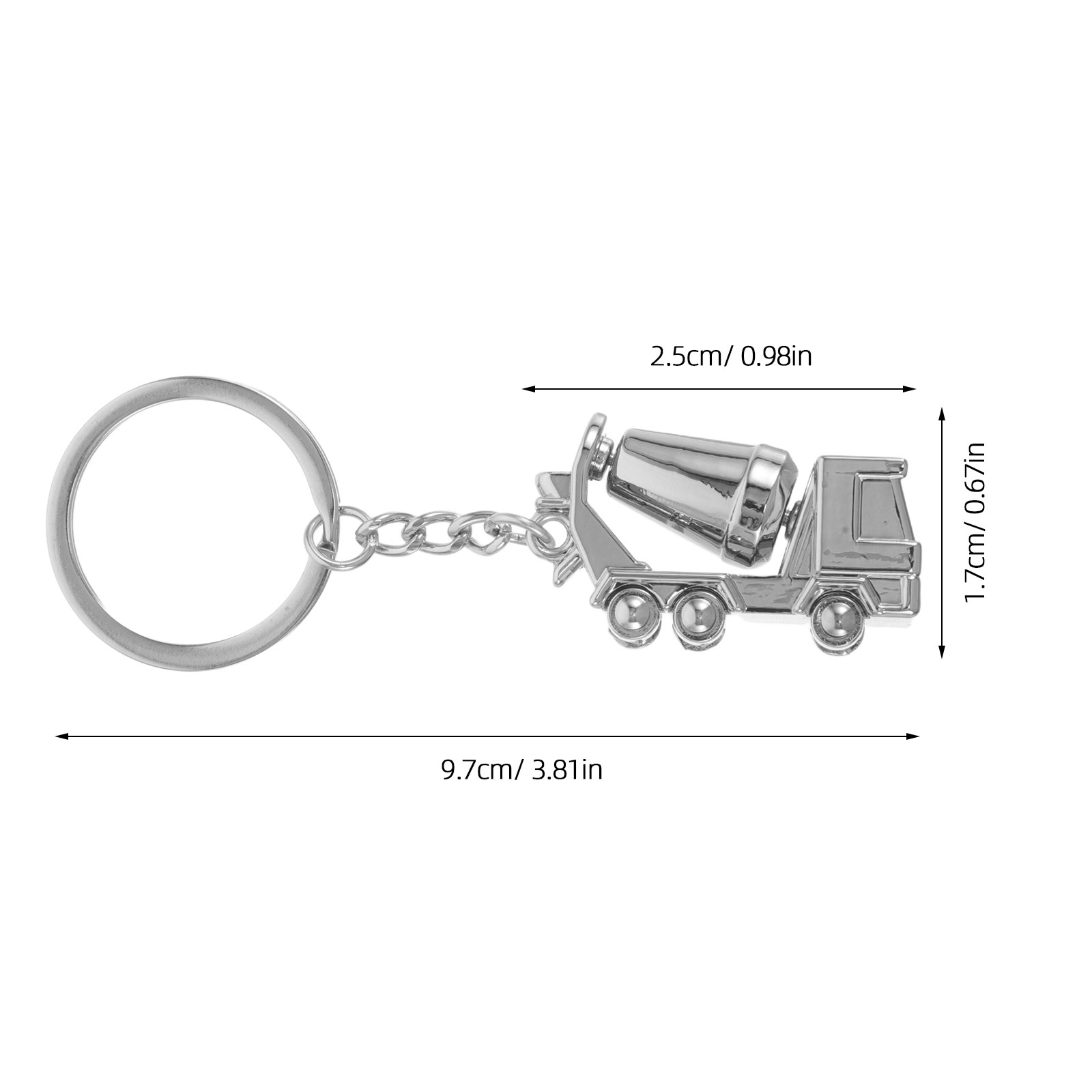 Alloy Mixer Truck Keychain 3D  - Heavy Equipment Keychain ulasan dan harga