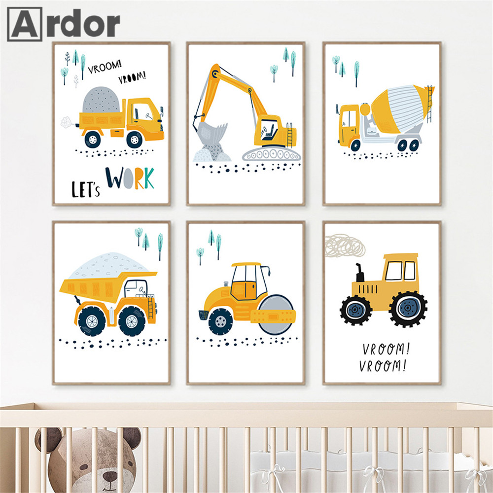 Child Poster Cartoon Tractor T - Heavy Equipment Background ulasan dan harga