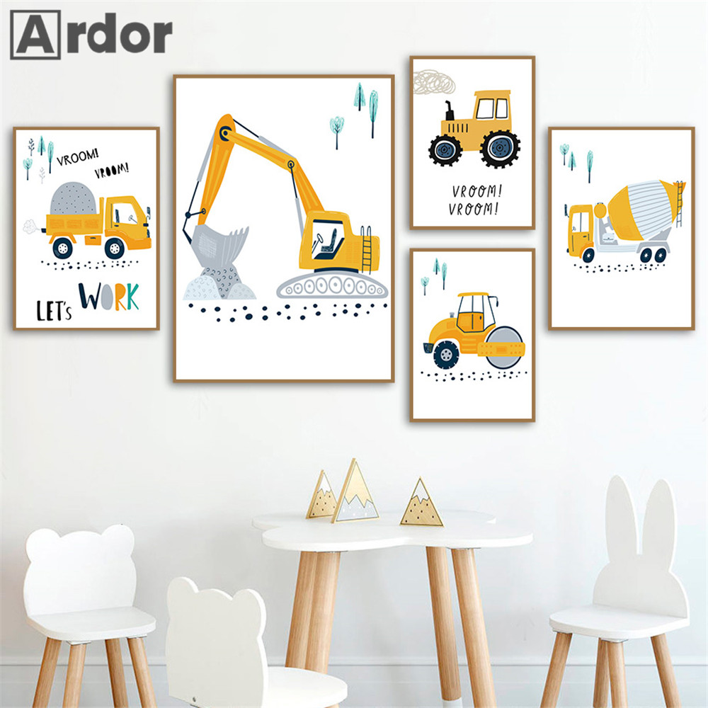 Child Poster Cartoon Tractor T - Heavy Equipment Background ulasan dan harga