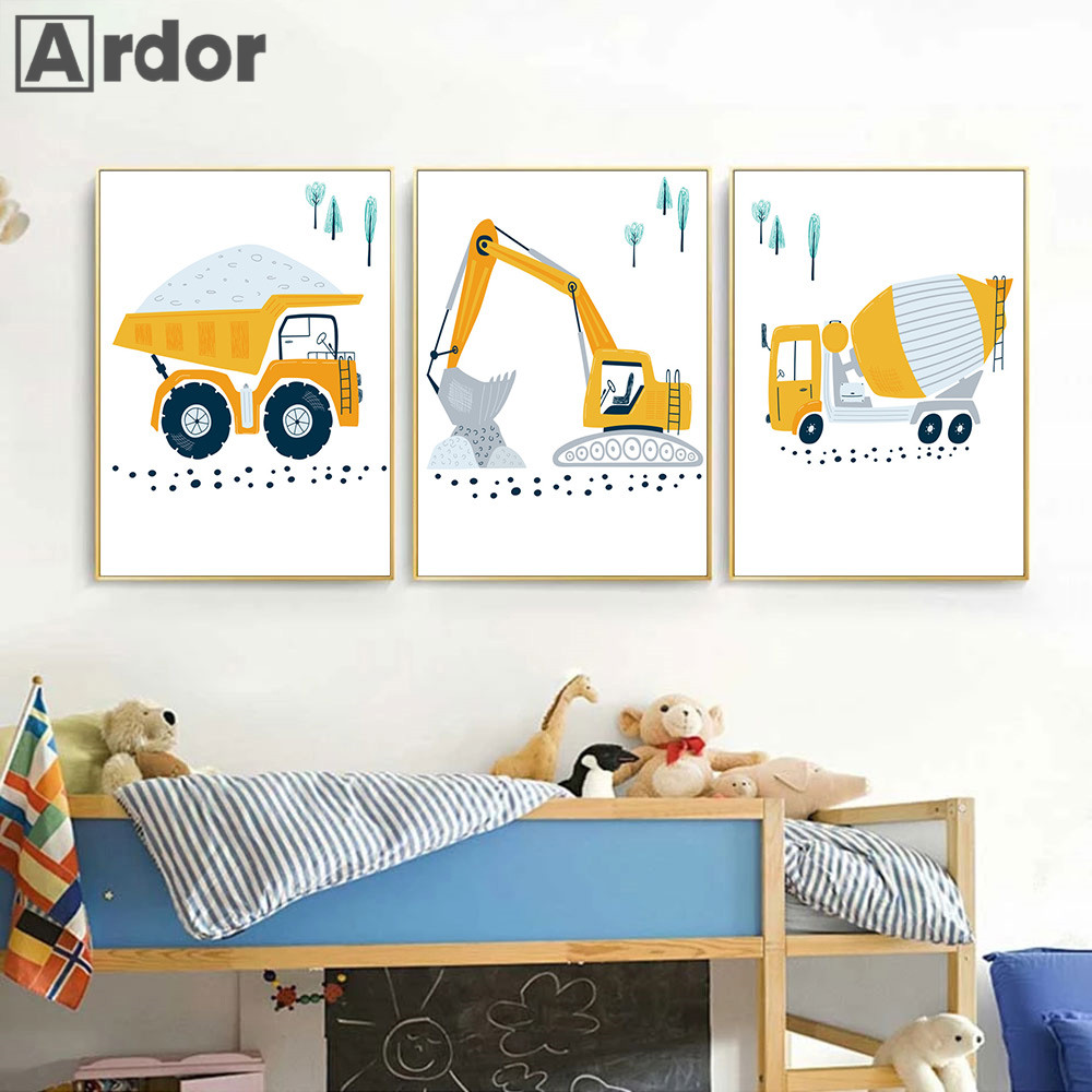Child Poster Cartoon Tractor T - Heavy Equipment Background ulasan dan harga
