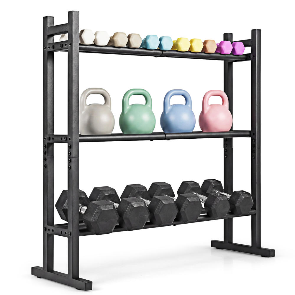 Heavy Duty 3-Tier Dumbbell Rac - Heavy Equipment Training ulasan dan harga