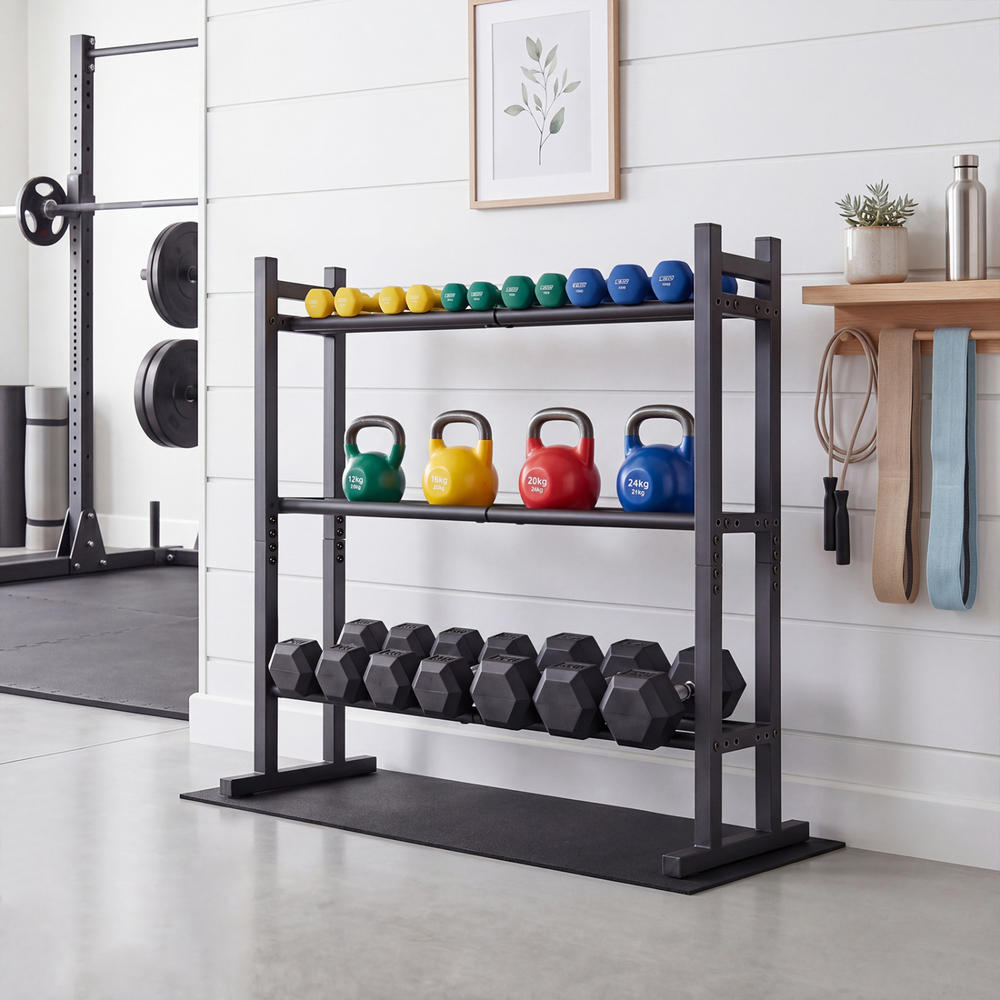 Heavy Duty 3-Tier Dumbbell Rac - Heavy Equipment Training ulasan dan harga