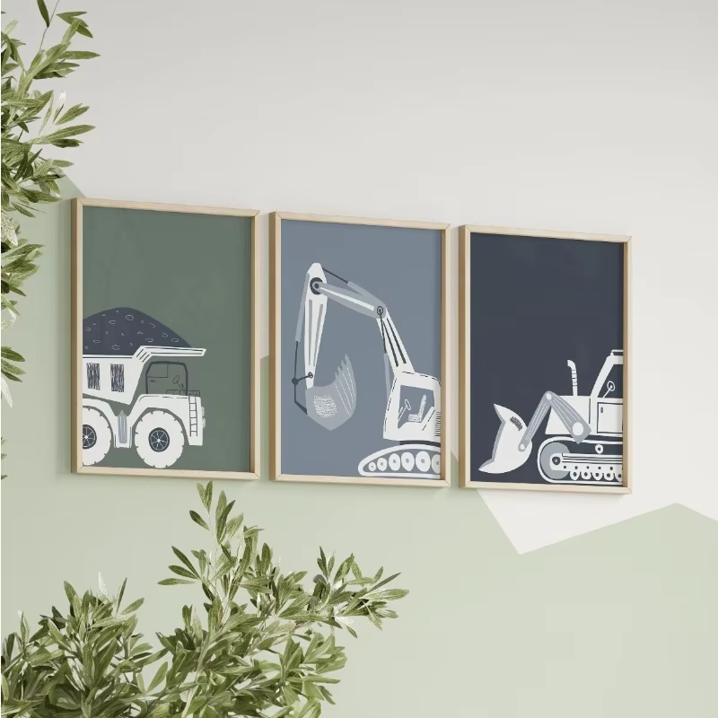 Modern Cartoon Construction Ve - Heavy Equipment Background ulasan dan harga