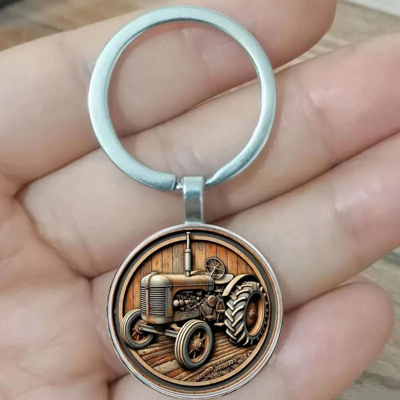 Retro agricultural tractor key - Heavy Equipment Keychain ulasan dan harga