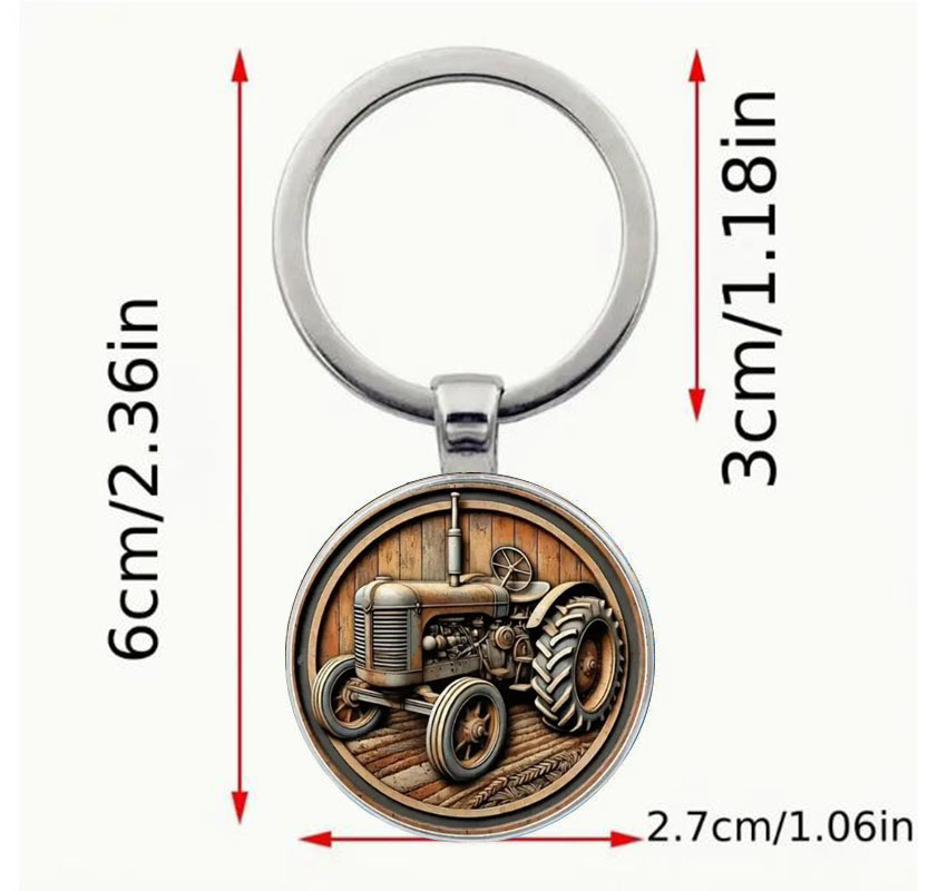 Retro agricultural tractor key - Heavy Equipment Keychain ulasan dan harga