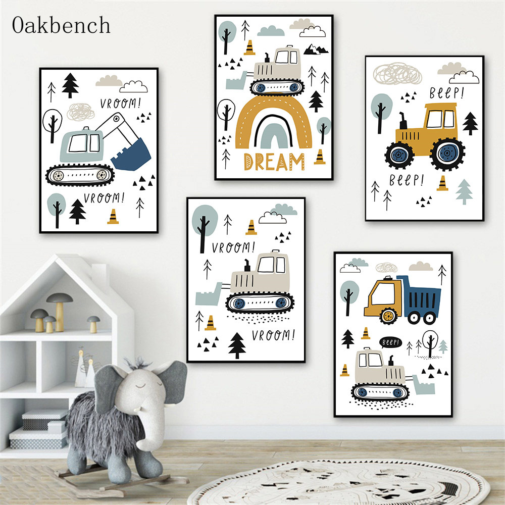 Custom Name Poster Excavator N - Heavy Equipment Background ulasan dan harga