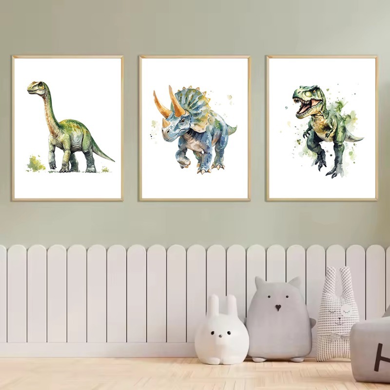 Watercolour Dinosaur Nursery T - Heavy Equipment Background ulasan dan harga