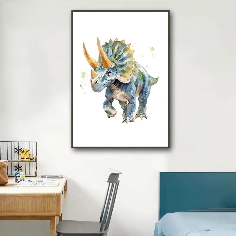 Watercolour Dinosaur Nursery T - Heavy Equipment Background ulasan dan harga