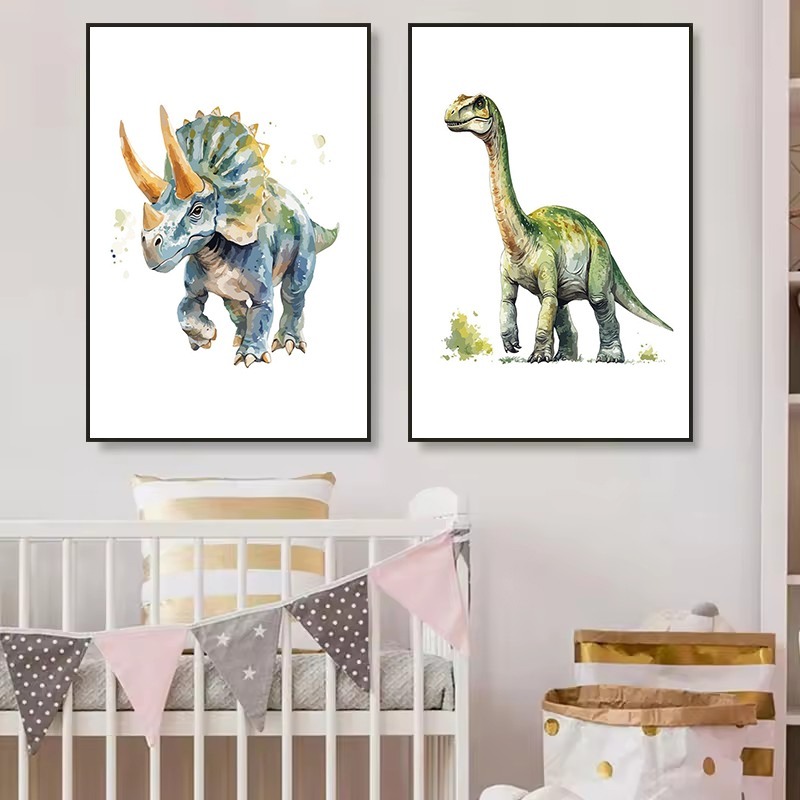 Watercolour Dinosaur Nursery T - Heavy Equipment Background ulasan dan harga